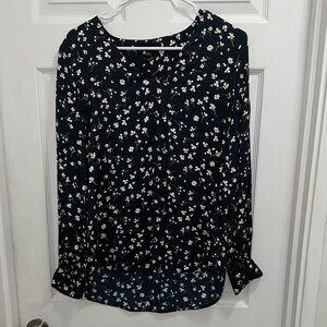 Banana Republic Black Floral Women's Blouse